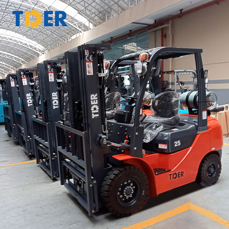 2023 TDER Japanese K21 K25 engine 2 ton 2.5 ton 3 ton propane gasoline LPG forklift with Side shifter