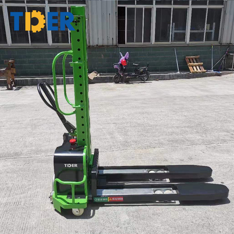 TDER hot sale smart forklift self loading stacker lifting stacker 500kg 1000kg semi full electric self loading stacker