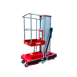 TDER mini truck scissor lift Dual Mast Aluminum Electric Scaffolding Lifter Mini Lifter Hydraulic Man Lifter