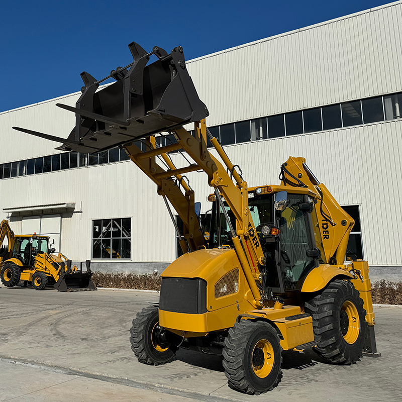 TDER wheel Backhoe Loader With Price Mini Tractor Loader Backhoe Excavator With Digger Machine traktor