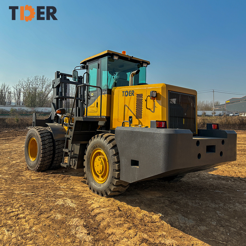 TDER 4WD 4x4 Diesel Offroad Heavy All Rough Terrain Forklift epa 10ton 15 ton forklift Rough Terrain Forklift with Sideshifts