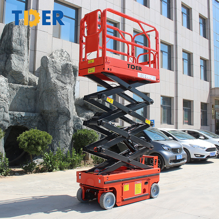 TDER electric scissor lifts self moving aerial work platform 230KG 320KG 450KG 500KG hydraulic scissor lifts for sale