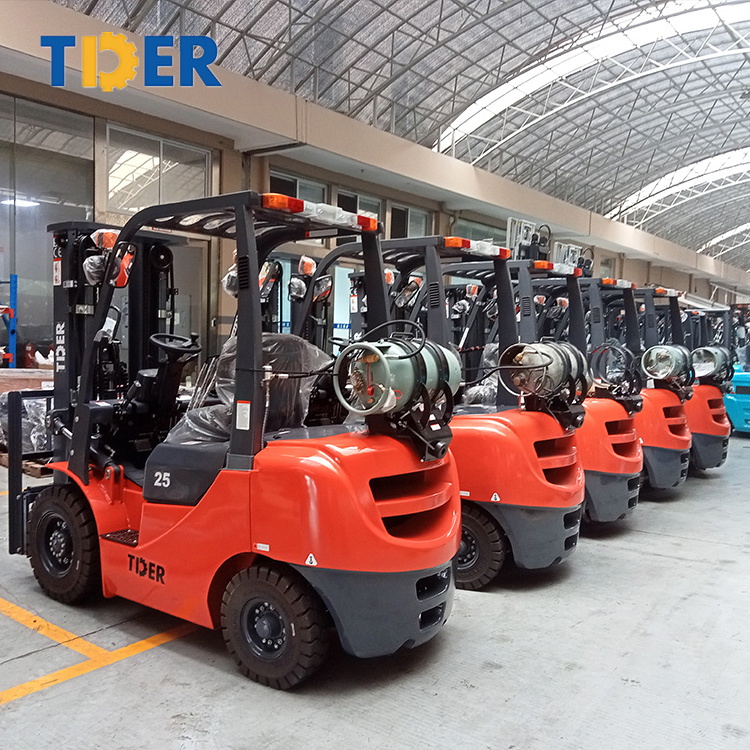 2023 TDER Japanese K21 K25 engine 2 ton 2.5 ton 3 ton propane gasoline LPG forklift with Side shifter