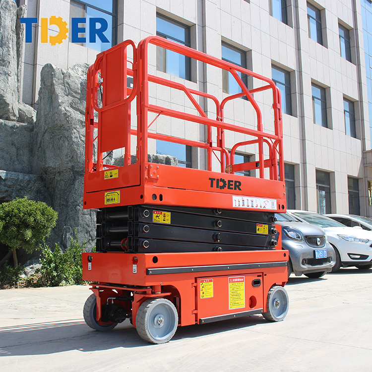 TDER electric scissor lifts self moving aerial work platform 230KG 320KG 450KG 500KG hydraulic scissor lifts for sale