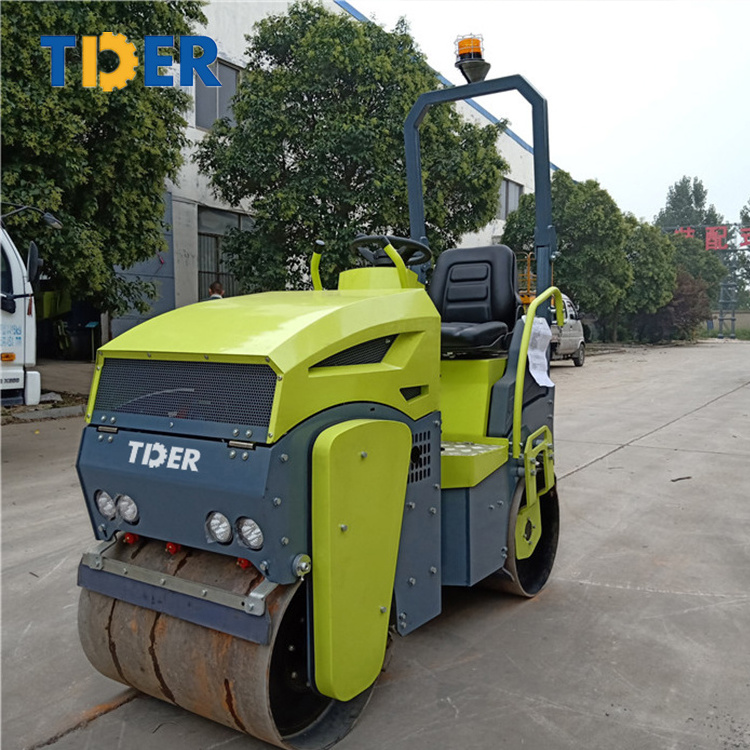 TDER Mini Road Compact Roller 0.8T 1T vibrating road roller with Hydraulic oil radiator