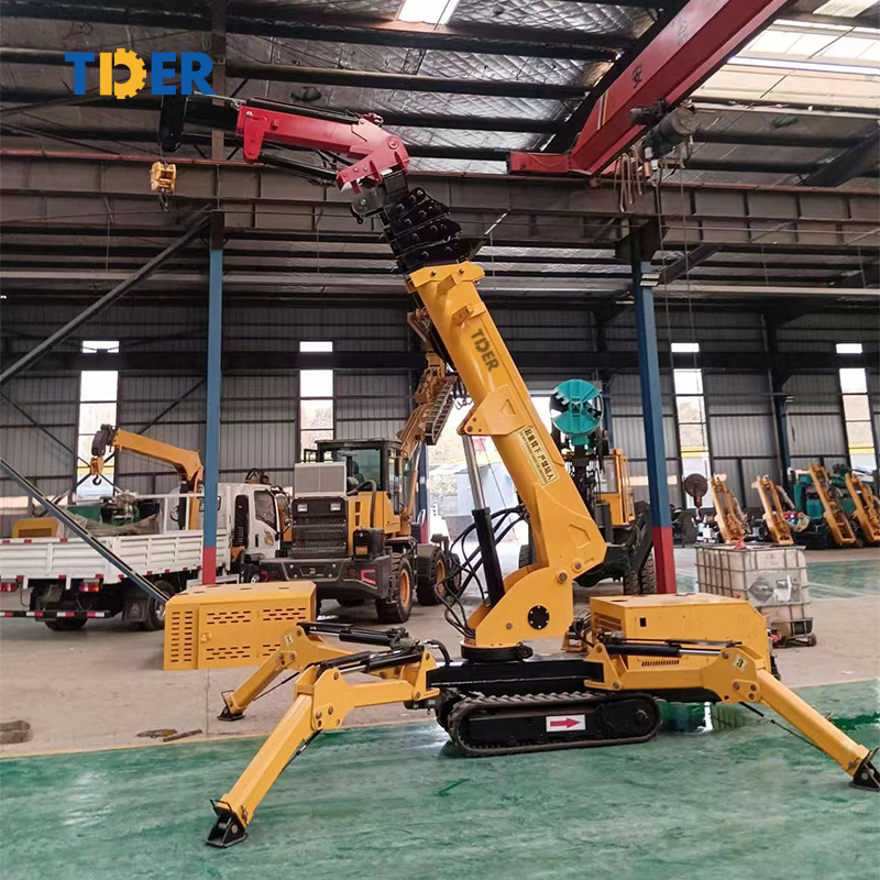 TDER spider crane 3 ton spider crawler crane 5m 9m 14m 16m Truck Mounted Spider Crawler Crane for construction use