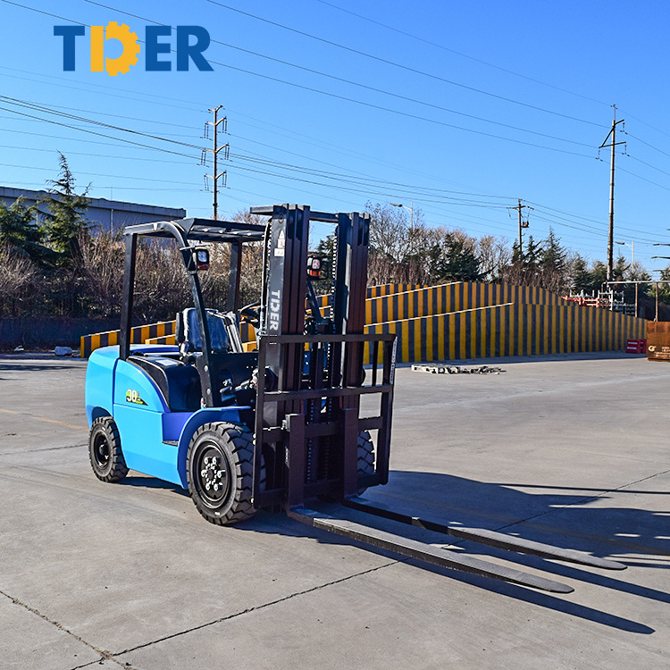 TDER empilhadeira mini battery forklift 2500kg 3000kg 2.5 ton 3 ton electric forklift with triplex full free mast