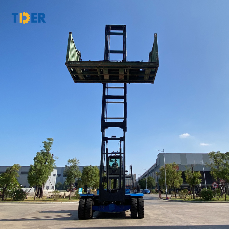 TDER 9 ton empty stacker container handler lifting forklift for 20GP 40ft container