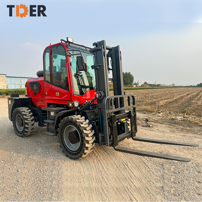 TDER CE ISO Off Road Forklift 3m lift height 4WD 4x4 3.5ton 4wd diesel all rough terrain forklift truck for Sale