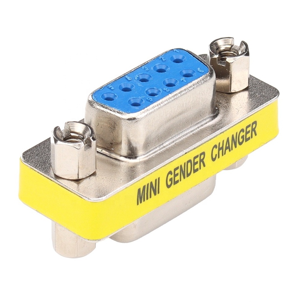 9Pin DB9 Mini Gender Charger Adapter RS232 Com Serial Plug Connector M/M M/F F/F Converter