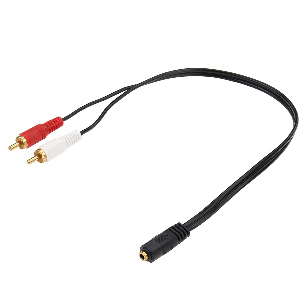 Universal 3.5mm Jack Stereo Female to 2 RCA Male Plug Adapter Headphone Y Splitter Audio Cable Cord For Speaker Music Wire