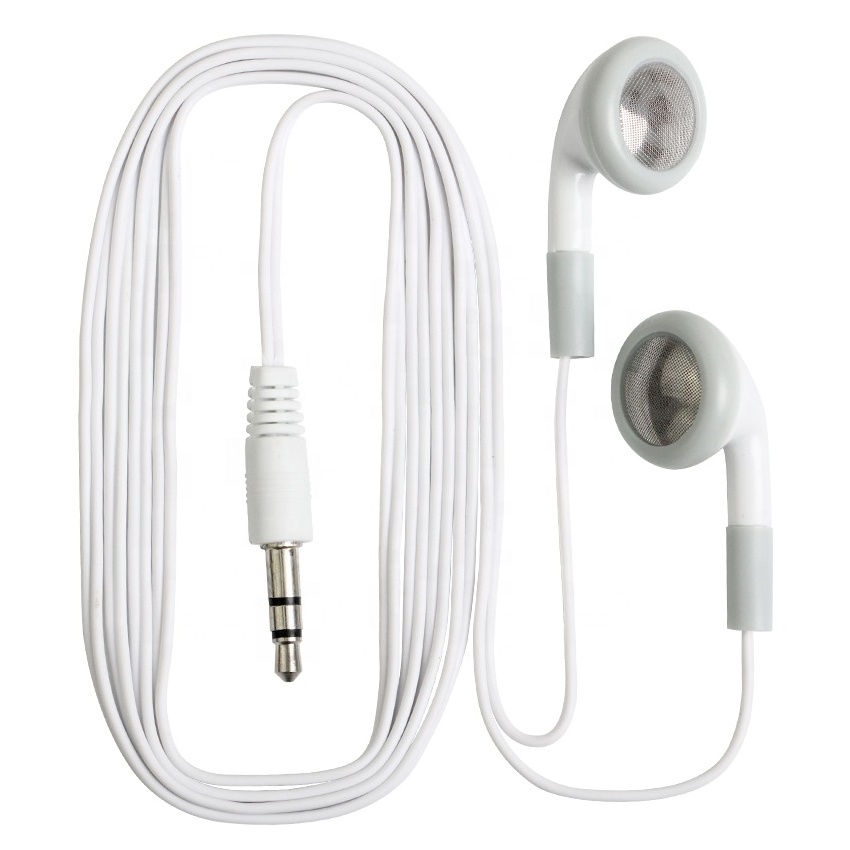 White Disposable Earbuds 3.5mm Wired In Ear Music Earphones Headphones For Museum Concert Library School Classroom Company Gift