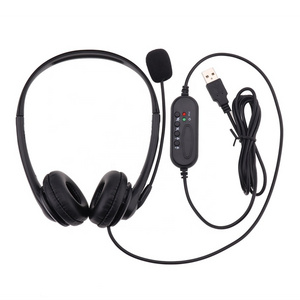 USB Wired Headset Stereo Noise Cancelling Call Centre Headset with Microphone For Laptop PC Computer Skype