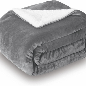 Custom Winter Warm Single Double Layer Polyester Plush Sherpa Flannel Fleece Soft Blanket