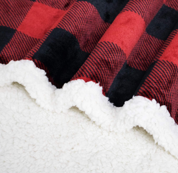 Custom Luxury Winter Soft Warm Flannel Fleece Cozy Large Plaid Blanket