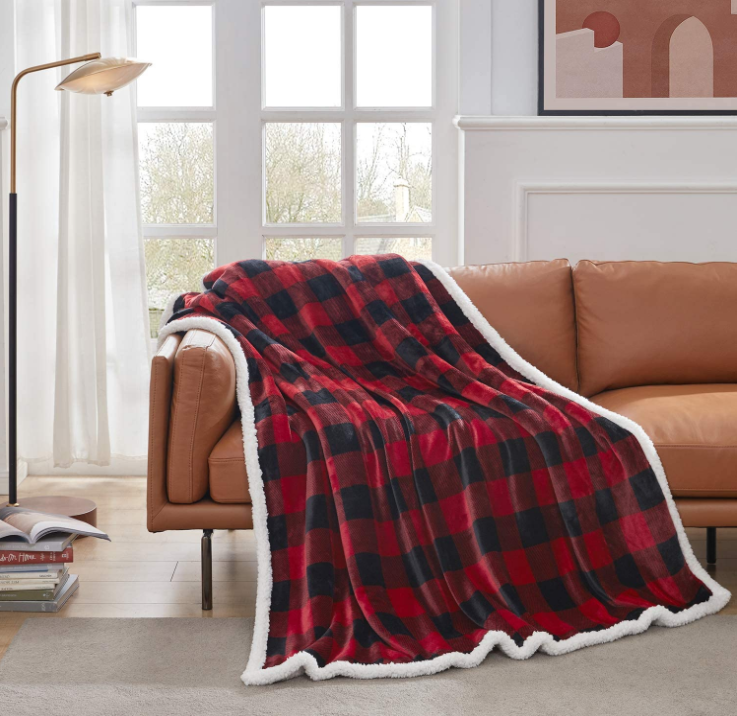 Custom Luxury Winter Soft Warm Flannel Fleece Cozy Large Plaid Blanket