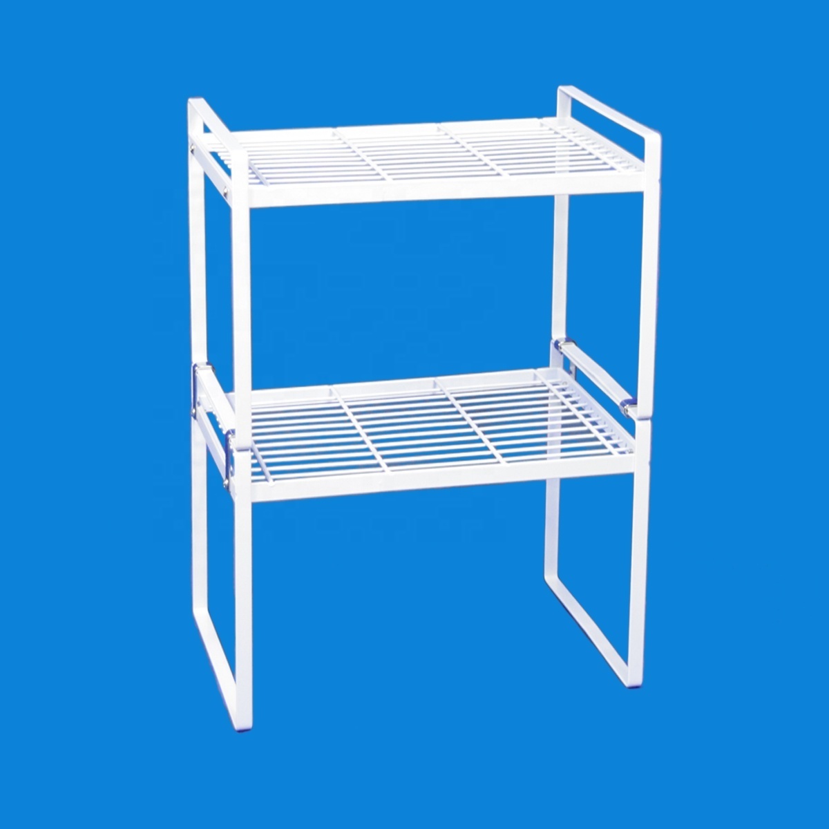 Japan style bed room knock down 2 tiers flat metal bar storage holder clothes hanger organizer rack