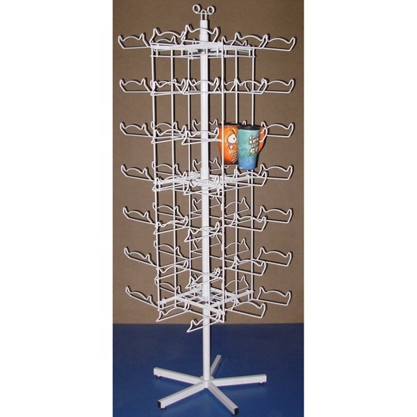 gift souvenir shop fixture  novelty stationery products hanging metal peg hook rack floor swivel display stand