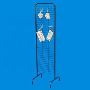 light duty free standing grid wire wall panel  products hanging universal floor display rack