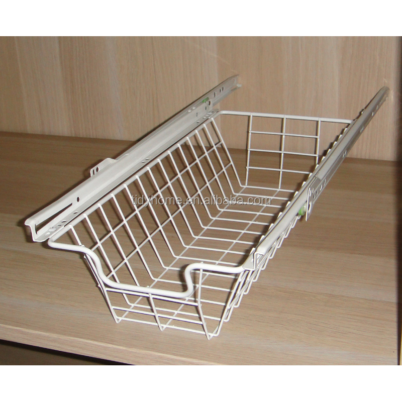 powder coated wardrobe wire basket drawer