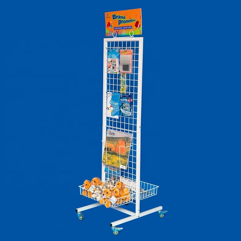 universal free standing retail shop universal merchandise promotion steel rack metal display fixture for caps or hats