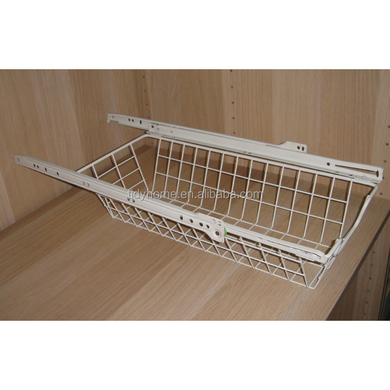 powder coated wardrobe wire basket drawer