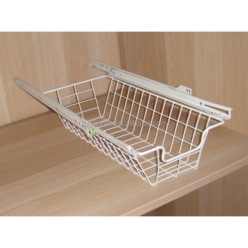 powder coated wardrobe wire basket drawer