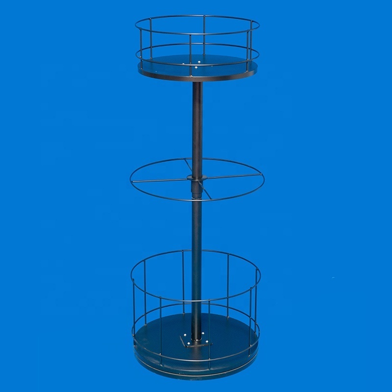 retail shop pop promotion multi layer floor stand  metal shelf umbrella exhibition fixture steel display rack