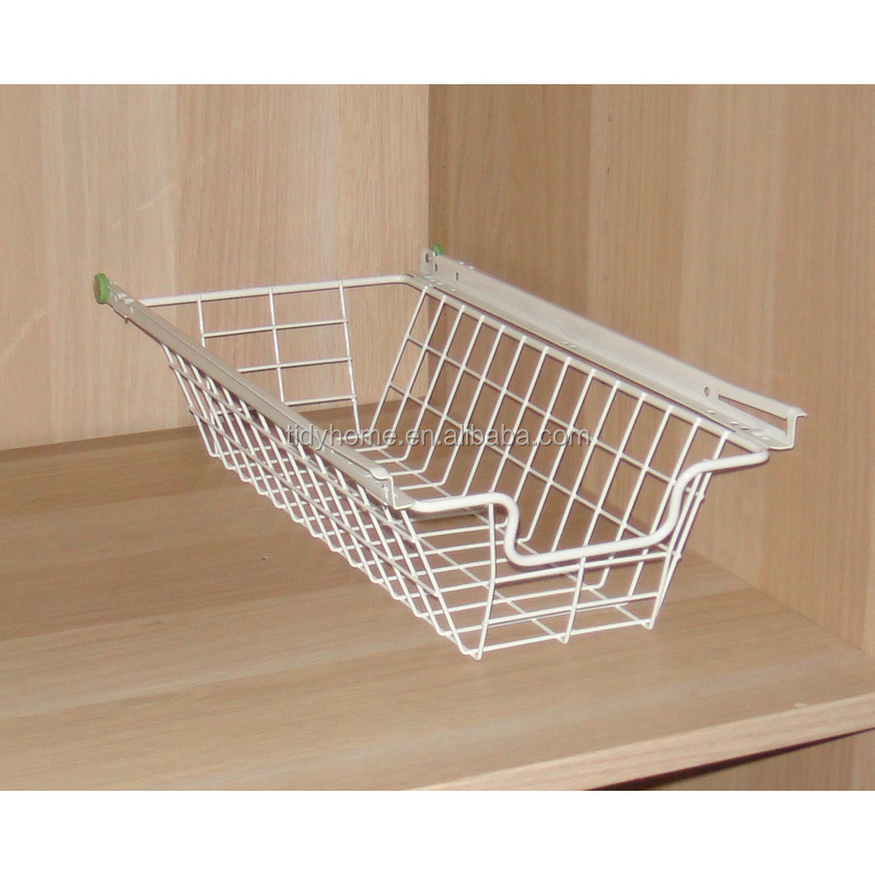 powder coated wardrobe wire basket drawer