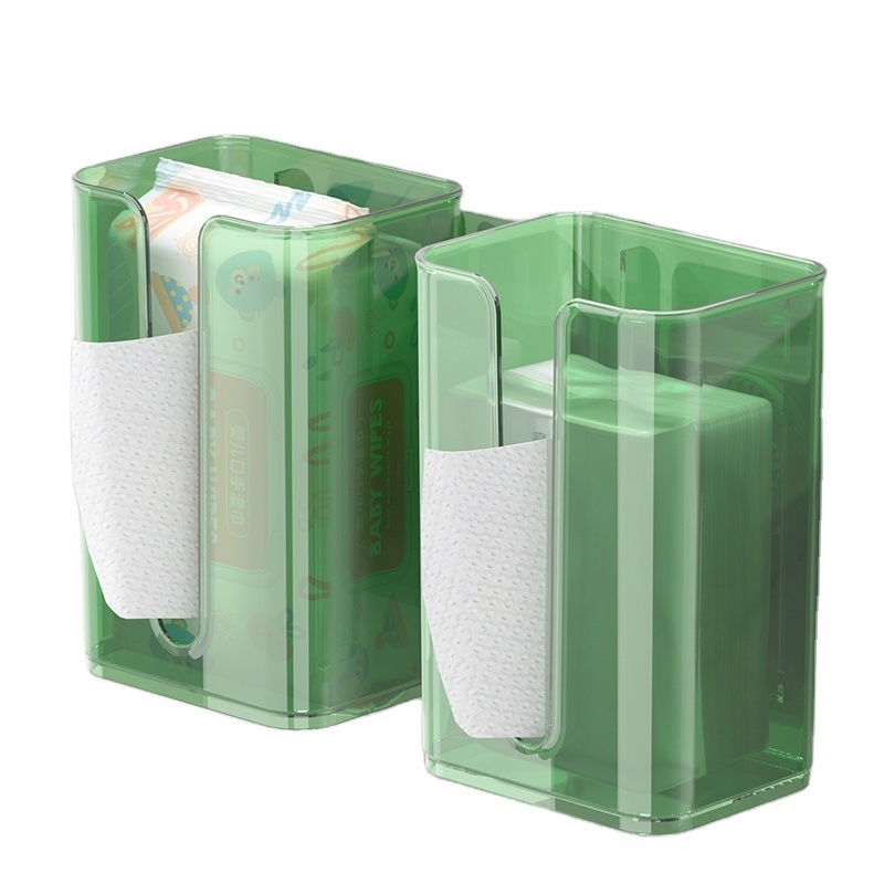 Vacuum Suction Wall-Mounted Bathroom Tissue Cover Holder Plastic Tissue Box For Restaurant