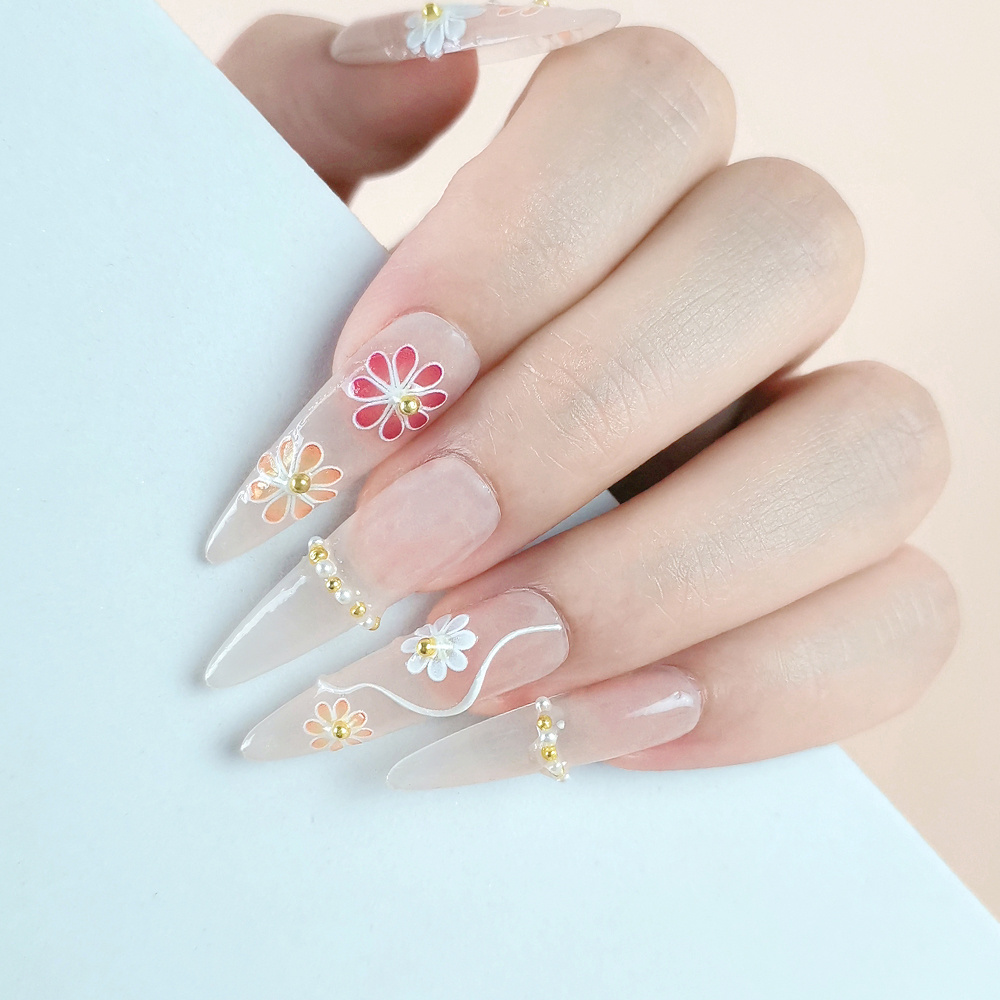 2024 New Flower Printing  Fashion Nail Art 5D Colorful butterfly Decal Stickers Self-Adhesive Nail Decoration Sticker For Gir