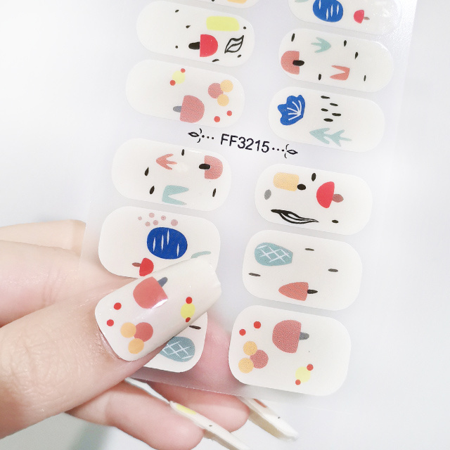 factory supply Nail Art Stickers colorful 3D Strips Wholesale nail supplies flower heart pattern nails stickers