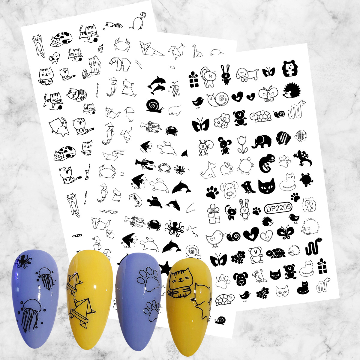 High Quality Nail Art Sticker Animal Musical Note Cartoon Nail Fairy Lovely Cat Decorations Stickers Nails & Decals