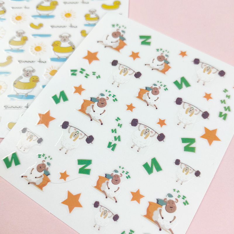 New Nail Art Polish Stickers Animal Sheep Cute Girl Fairy Nail Sticker & Decals False Nails