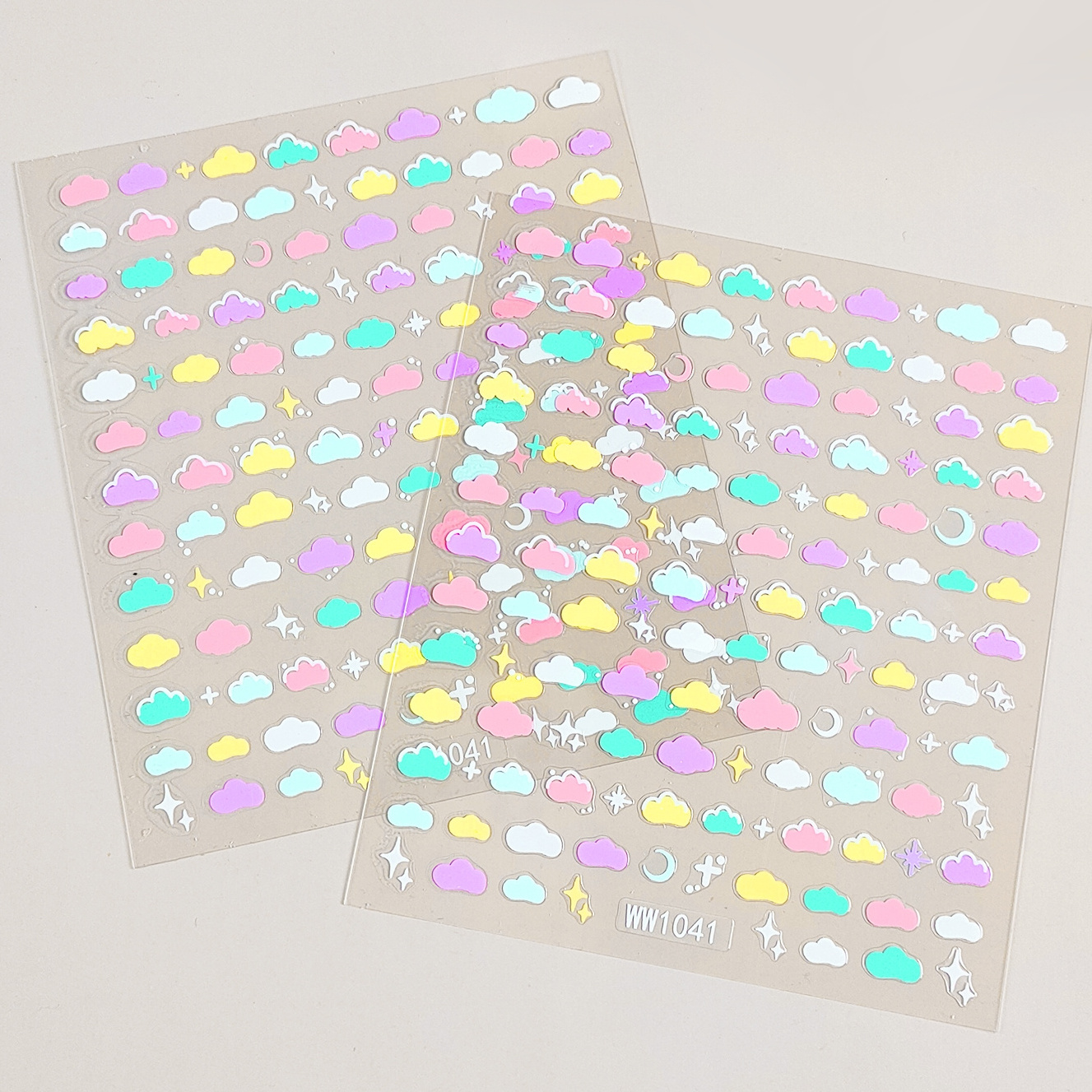 New Macaron Nail Art Sticker Adhesive Cartoon Clouds Cute Rainbow Decals nails stickers