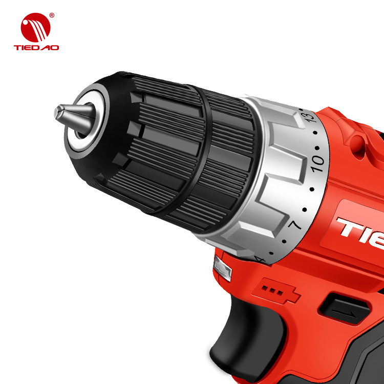 TIEDAO 1205 Professional portable factory price Wholesale electric power drill  cordless drill with power 12V battery