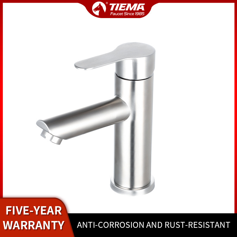 TIEMA SUS 304 Stainless steel Tap Bathroom nickel Brushed Torneira Sink Basin Faucet