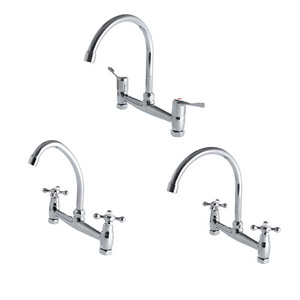 TIEMA Antique Brass Chrome 3 Way Dual Handle Kitchen Faucets