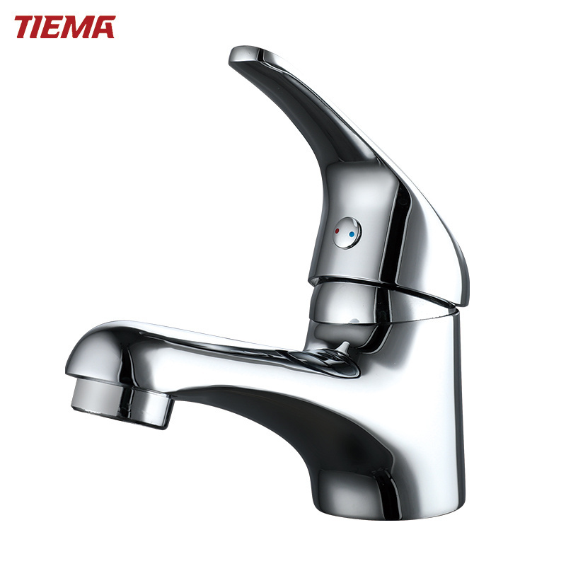 TIEMA Single Handle Brass Chrome Cold and Hot Mixer Basin Faucet