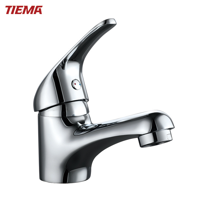 TIEMA Single Handle Brass Chrome Cold and Hot Mixer Basin Faucet