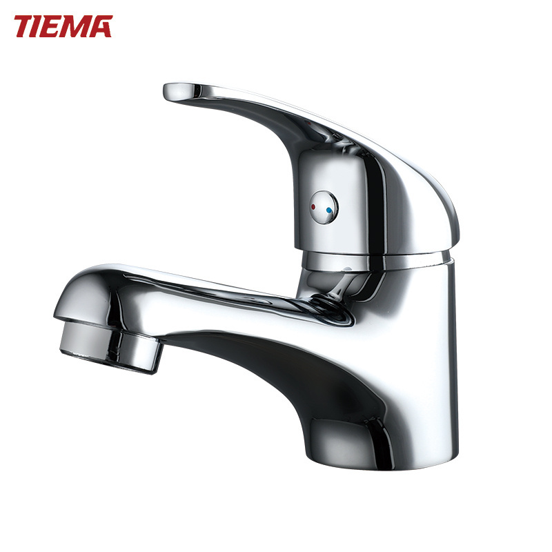 TIEMA Single Handle Brass Chrome Cold and Hot Mixer Basin Faucet