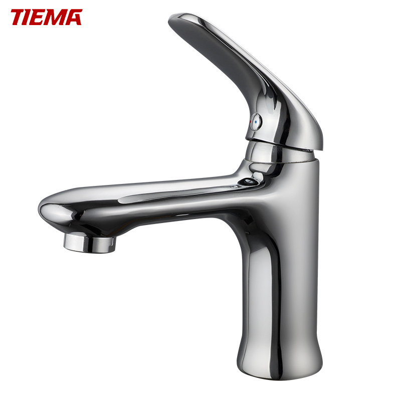 Tap Water Mixer Unique Design Widely Used Silver Zinc Handle Hot Cold Brass Basin Faucets Single Handle Metered Faucets 3 Years