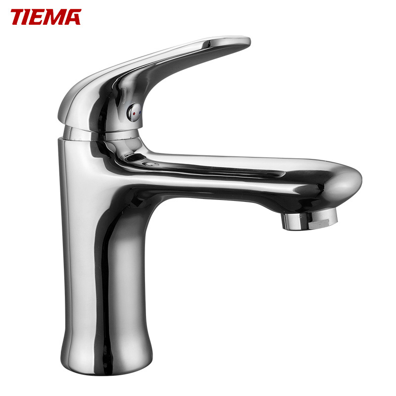 Tap Water Mixer Unique Design Widely Used Silver Zinc Handle Hot Cold Brass Basin Faucets Single Handle Metered Faucets 3 Years