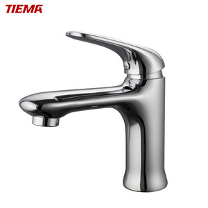 Tap Water Mixer Unique Design Widely Used Silver Zinc Handle Hot Cold Brass Basin Faucets Single Handle Metered Faucets 3 Years