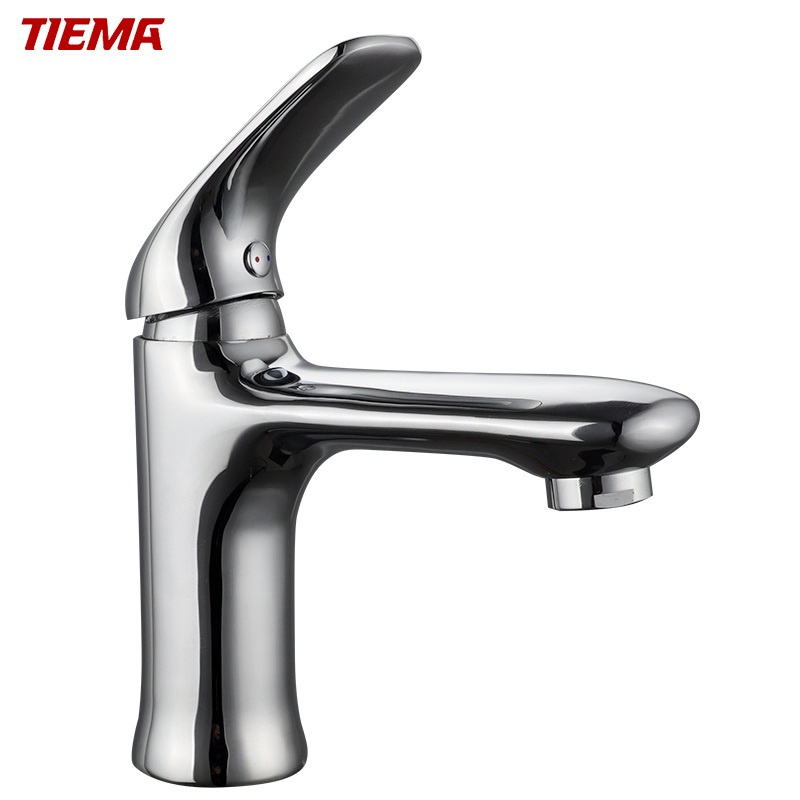 Tap Water Mixer Unique Design Widely Used Silver Zinc Handle Hot Cold Brass Basin Faucets Single Handle Metered Faucets 3 Years