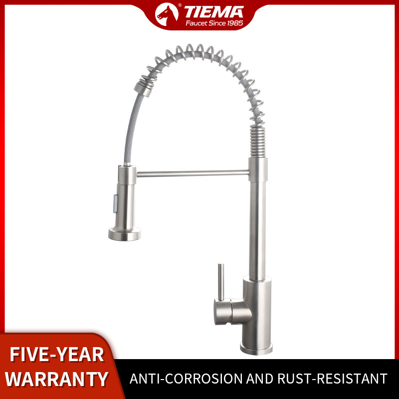 TIEMA Swan 360 Degree Rotating 304 Stainless Steel Pull Out Kitchen Sink Faucets