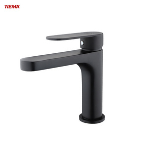 TIEMA Black Single Handle Brass Body Cold and Hot Mixer Basin Faucet