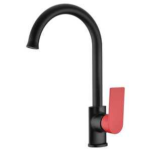 TIEMA Single Handle Luxury Mixer Taps Red Black Brass Sink Taps Kitchen Faucets