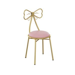 Modern Comfort Makeup Vanity Chair Stool Cute Butterfly Stool Chair Ottoman Bench Metal Bench Legs Gold Dining Chair