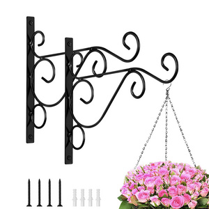 10 inch Wall Hanging Plant Hooks Outdoor Wrought Iron Hanging Birdhouses Bracket Metal Swivel Plant Hanger Hook